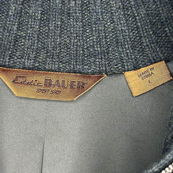 NWT Eddie Bauer Toppenish Windcutter 1/4 Zip Field Merino Wool Sweater Size L - Picture 11 of 15